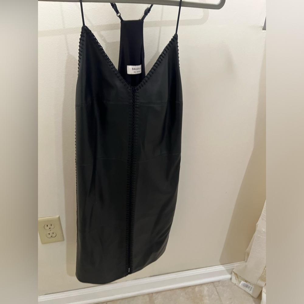 Bailey44 Contrasting Faux Leather Dress, Size Small, Black - Picture 6 of 9